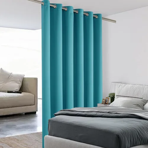 Vista 24 de BONZER Separadores de cortinas negras, cortinas opacas portátiles, panel de tratamiento de ventana de privacidad, cortinas con aislamiento térmico