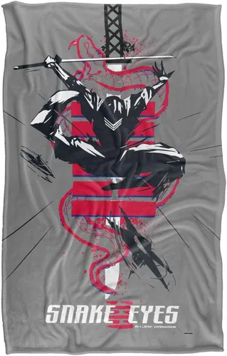 Vista 2 de Snake Eyes: G.I. Joe Origins Brush Attack Silky Touch Manta súper suave 36" x 58" Ataque de pincel