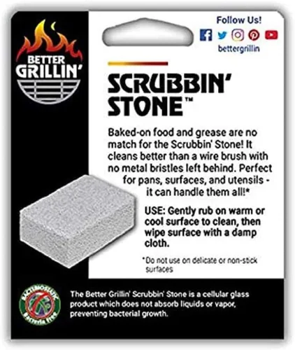Vista 3 de Better Grillin - Bloque de ladrillos de limpieza para parrilla de piedra Piedra de plancha Bloque de limpieza de piedra para parrilla