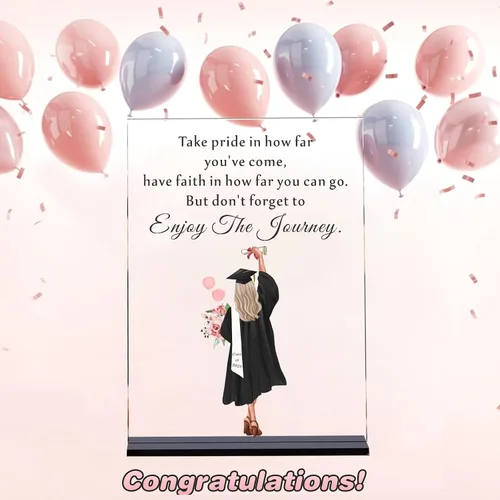 Vista 3 de Regalos de graduación de la clase de 2025, letrero decorativo de escritorio, regalo inspirador para mujeres, niñas, hijas, hermanas, amigas, escuela