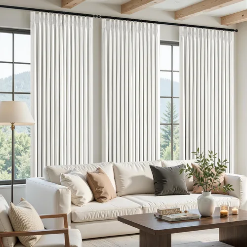 Vista 37 de Topfinel - Cortinas opacas plisadas de 96 pulgadas para dormitorio, 2 paneles Natural