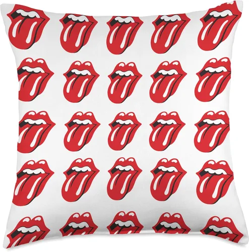 Vista 5 de The Rolling Stones - Almohada oficial de repetición de lengua blanca, 16.0 x 16.0 in, multicolor