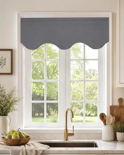 Vista 31 de Aquazolax Half Window Curtains 24 Inch Length, 28" Wide Rod Pocket Small Window Treatment for Kitchen, Bathroom, Camper, Beige, 2 Panels Set