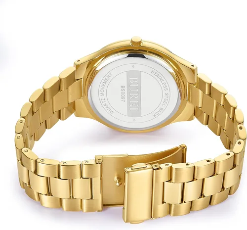 Vista 4 de BUREI Men Watches Gifts for Men Fashion Stainless Steel Analog Quartz Waterproof Watches for Mens