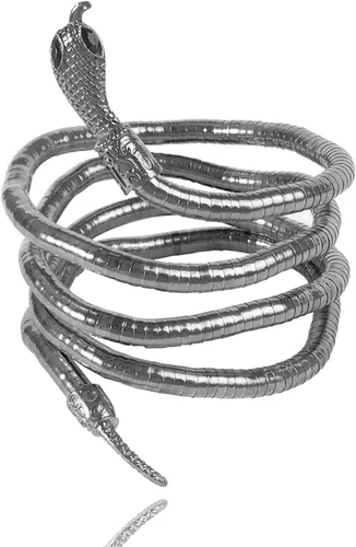 Vista 12 de Collar de pulsera de serpiente para mujer, pulsera de serpiente flexible, gargantilla de serpiente para fiesta de Hollween, accesorios de disfraces