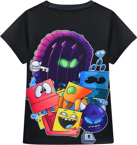 Vista 2 de Nitaemilwe Disfraz de manga corta con estampado de tablero geométrico para niños y niñas