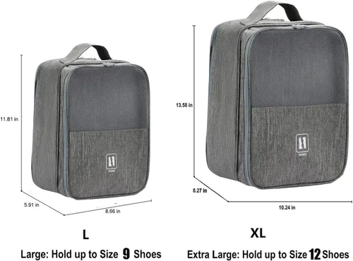 Vista 2 de Bolsas para viajes, paquete de 2, bolsa grande para zapatos con capacidad para 3 pares de zapatos para viajes, bolsa portátil para zapatos y bolsa