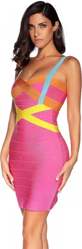 Vista 4 de Meilun - Vestido ajustado con tirantes de fiesta estilo celebridad, vestido tipo lápiz para mujer