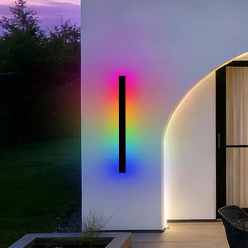 Vista 46 de Luces de pared modernas para exteriores de 39 pulgadas, 2700 K-6500 K, aplique de pared al aire libre regulable seleccionable con control remoto