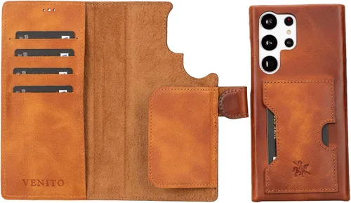 Vista 33 de Venito Florence - Funda de piel compatible con Samsung Galaxy S9, extra segura con bloqueo RFID, cartera desmontable para teléfono (gris decolorado)