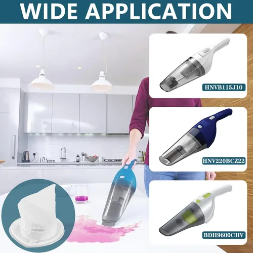 Vista 4 de Improvedhand Filtro de repuesto EVF100 compatible con aspiradora de mano Black & Decker HNV220B HNV115J HNV215B HNV115B 90590689 Series Cleaners