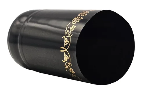 Vista 8 de Negro con uvas doradas PVC Shrink Capsules-500 Count