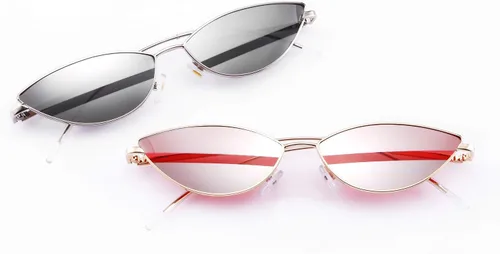 Vista 6 de FEISEDY Gafas de sol de diseñador de moda Retro pequeños pétalos forma arco templo diseño B2298