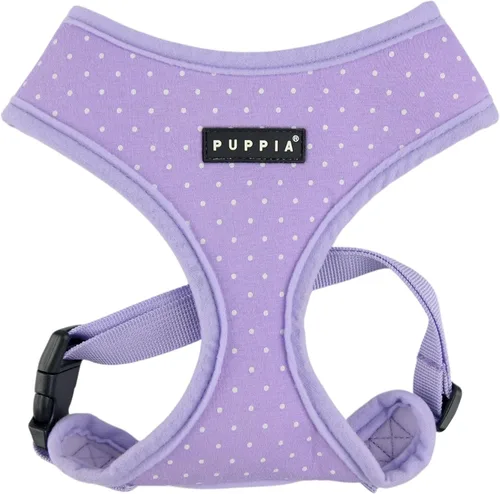 Vista 9 de Puppia Dotty Arnés para perro A (sobre la cabeza), arnés de moda con patrón de lunares, para primavera y verano, para perros pequeños, beige