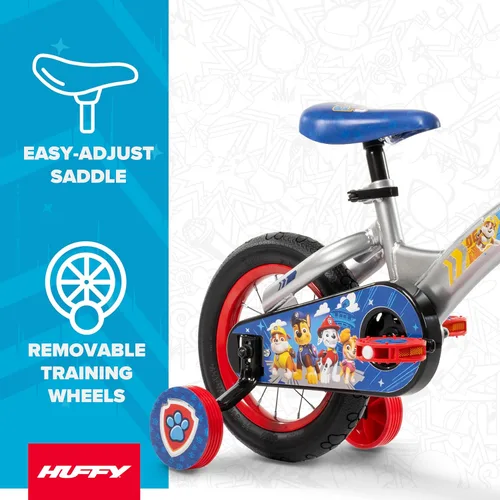 Vista 3 de Huffy - Bicicletas Paw Patrol para niños, tamaños 12/16 pulgadas (30/40 cm), para principiantes, múltiples diseños y opciones de color disponibles