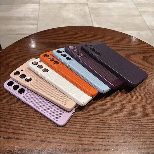 Vista 2 de Funda de disipación de calor de cubierta completa para Samsung Galaxy S23 S22 S21 Plus Ultra 5G, transpirable, rejilla dura, cubierta
