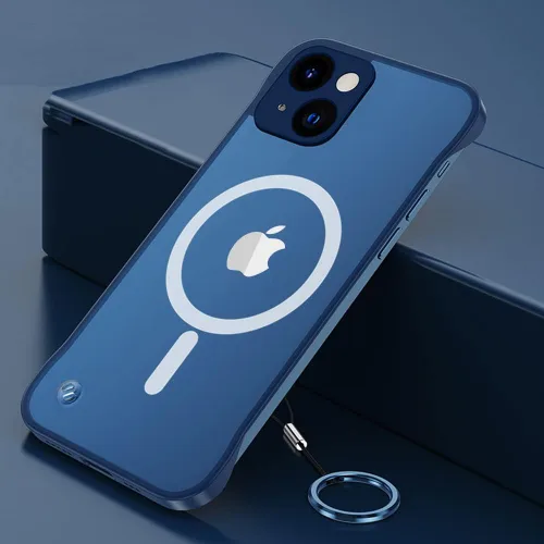 Vista 9 de Omio - Funda magnética delgada para iPhone 15 compatible con MagSafe, transparente mate, ultrafina, diseño sin marco, sin bordes con bucle