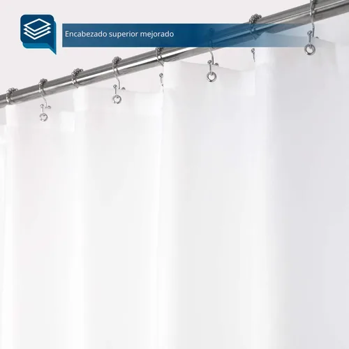 Vista 5 de Barossa Design - Cortina de ducha de tela impermeable para cabina de microfibra de calidad hotelera, 32" de ancho x 72" de alto, lavable a máquina