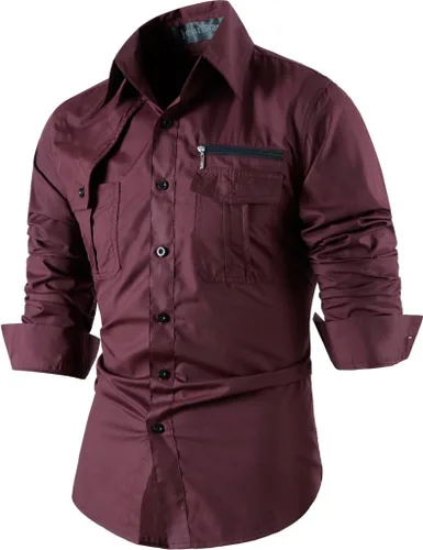 Vista 66 de jeansian - Camisas de manga larga de ajuste entallado para hombre (8397), con botones, informales y de vestir.