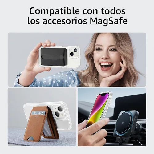 Vista 8 de ESR para iPhone 14 Plus Funda, Funda Magnética Compatible con MagSafe, Protección Anti-impactos de Grado Militar, Funda Transparente Magnética