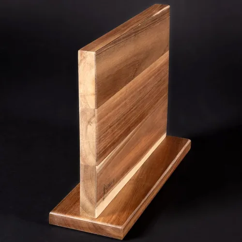 Vista 4 de SENKEN - Bloque magnético de madera de acacia natural, imanes de neodimio ultra fuertes de doble cara, soporte para cuchillos para 16 cuchillos