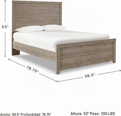 Vista 2 de Signature Design by Ashley Culverbach Farmhouse - Marco de cama de panel