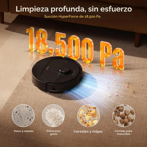 Vista 3 de roborock Qrevo S Pro Robot aspiradora y trapeador, succión de 18,500 Pa, base multifuncional con mopa autolimpiante de 167 ℉, evita obstáculos