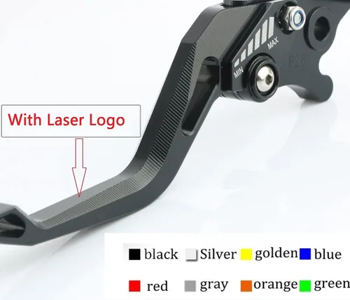 Vista 2 de Embrague de freno de motocicleta Palanca de embrague de freno ajustable para motocicleta Accesorios 3D Rhombus CNC con logotipo para Suzuki V-Strom