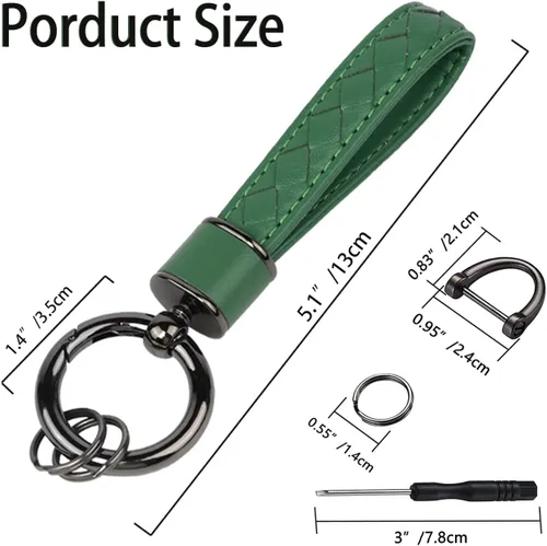 Vista 2 de Llavero del coche de cuero genuino,Accesorios universales de la cadena del metal de servicio pesado,Llavero del llavero del coche
