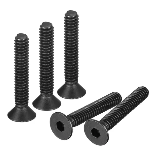 Vista 8 de uxcell Tornillos de Cabeza Plana con Hexágono Interior #4-40x1, Tornillos de Cabeza Plana Avellanada con Hexágono Interior de Acero al Carbono Grado