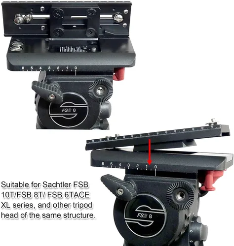 Vista 9 de iShoot Placa de liberación rápida para cámara, base de montaje QR compatible con trípode fluido, serie Manfrotto 500, serie 700 y Sachtler FSB