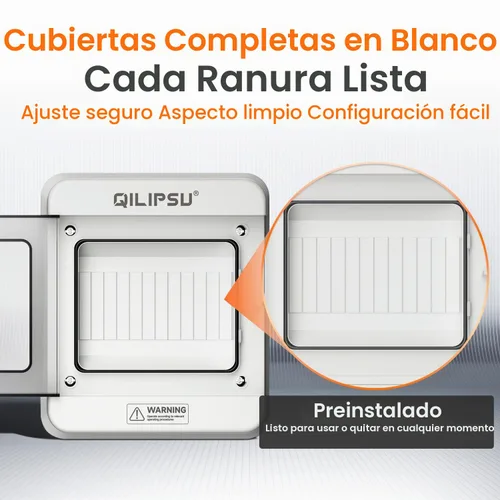Vista 5 de QILIPSU Caja de Disyuntores de Carril DIN de 6 Vías UL94-V0 PC/ABS IP65 Carcasa de Distribución Impermeable con Barras Colectoras Más Largas