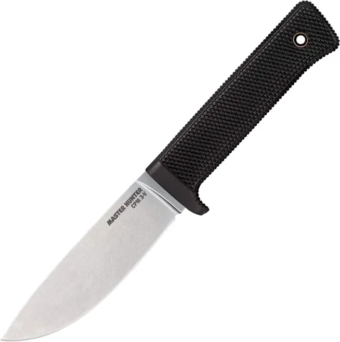 Vista 4 de COLD STEEL Master Hunter - Cuchillo de hoja fija de caza con hoja de punta de gota CPM 3V súper afilada de 4.5 pulgadas, mango Kray-Ex de 4.75