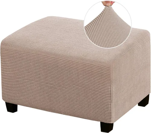 Vista 21 de Funda Otomana Elástica Fundas para Otomana Cuadradas para Sala de Estar Taburete Reposapiés Fundas Elásticas para Adaptarse al Reposapiés Otomano