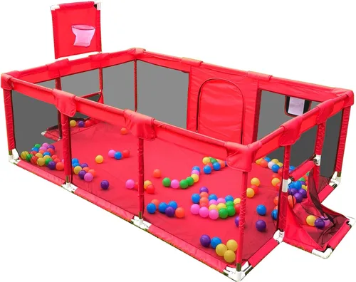 Vista 12 de Gaorui Pozo grande de pelotas para bebés para niños – Corralito portátil para interiores y exteriores, para niños pequeños, juegos de seguridad