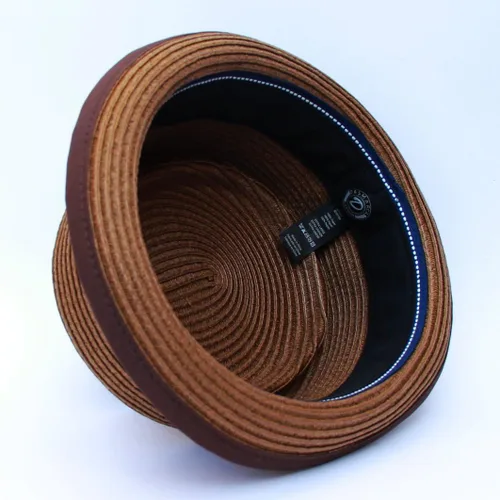 Vista 4 de DASMARCA Sombrero de cerdo retro de paja de papel de verano para hombre