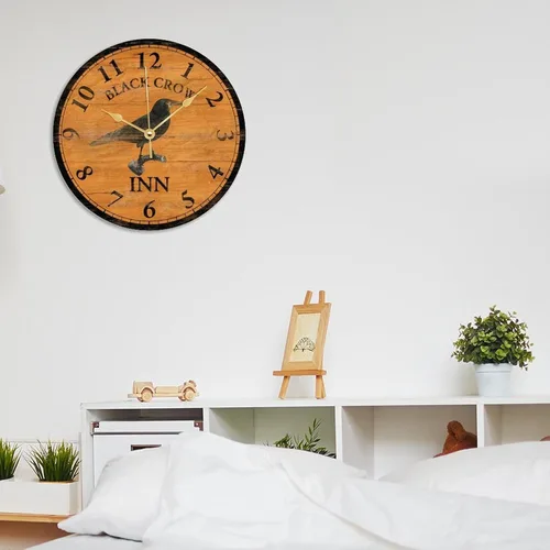 Vista 5 de ArogGeld Reloj de pared de Halloween para dormitorio, cuervo negro, vintage