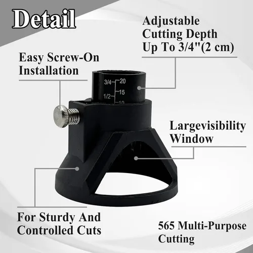 Vista 4 de 2 piezas 565 kits de corte multimaterial, kit de accesorios de guía de corte para herramienta rotativa, 3/4 pulgadas de profundidad