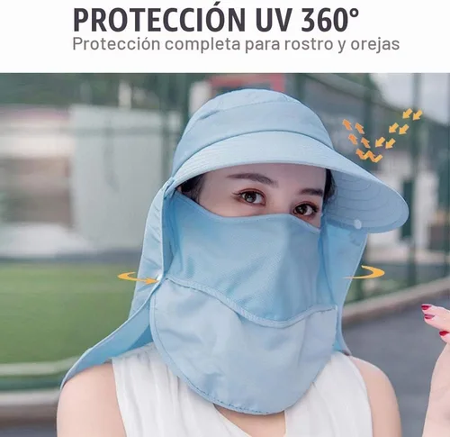 Vista 2 de Sombrero de ala ancha – Multifuncional UPF 50 protección cubo pesca sombrero sombrero gorra Aguamarina