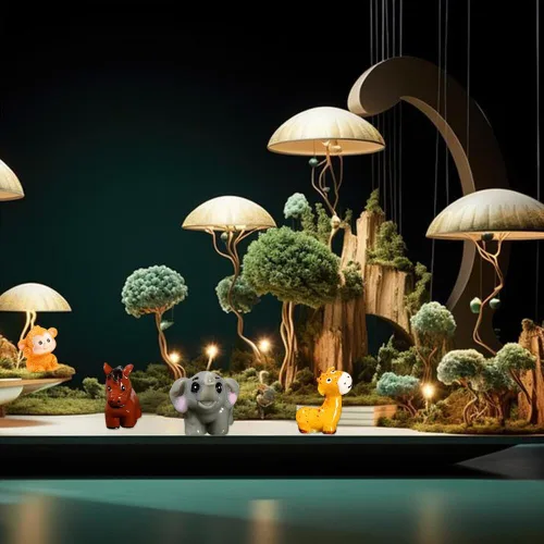 Vista 4 de 50 mini figuras de animales de la selva de safari, de resina, elefante, animales salvajes, accesorios de jardín de hadas, para paisaje de musgo
