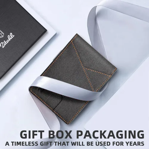 Vista 65 de Zitahli - Billeteras delgadas RFID para hombres, billetera de cuero flexible con clip de dinero, cartera minimalista con bolsillo frontal
