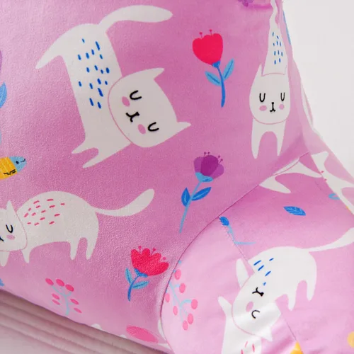 Vista 3 de NTBED Almohada de Lectura con Estampado de Gato, Cuña de Cama con Respaldo y Brazos, Sofá TV Relajación Almohada de Descanso para Cama, Cojín