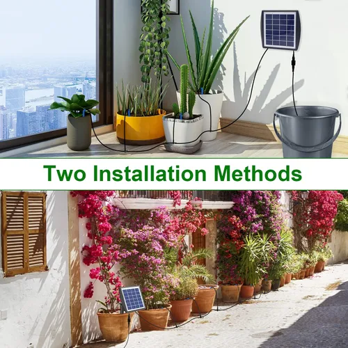 Vista 5 de RISINGUP Sistema de riego por goteo solar para 15 plantas en maceta para jardín al aire libre Automatic Plants Watering System with Anti-Siphoning