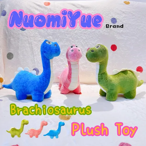 Vista 5 de Juguetes de peluche de braquiosaurio azul de 12 pulgadas para niños y bebés, lindos animales de peluche de dinosaurio para niños y niñas, peluches