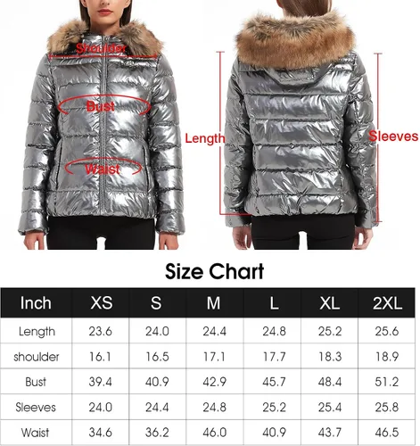 Vista 6 de XULIKU Chaqueta ligera acolchada con capucha para mujer, abrigo corto de burbujas de invierno para mujer