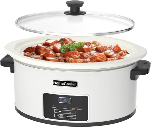 Vista 9 de HOMECOOKIN olla de cocción lenta programable de 6 cuartos de galón, electrodomésticos de cocina, pequeño electrodoméstico de cocina perfecto