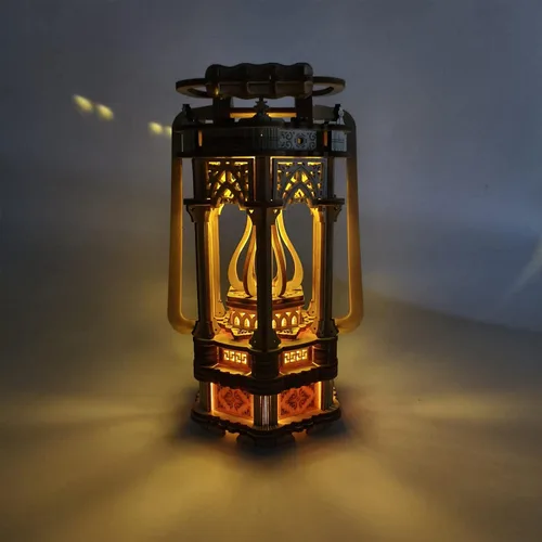 Vista 2 de Rompecabezas de madera 3D para adultos, kits de modelo de linterna vintage con luz, kits de modelo de linterna de madera 3D para construir