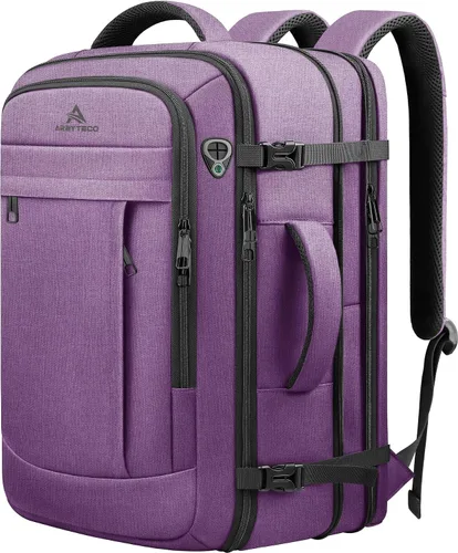 Vista 13 de AREYTECO Mochila de viaje para mujer, mochila de mano expandible de 50 L Amourpink