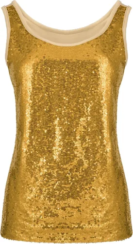 Vista 4 de SATINIOR Camiseta sin mangas con lentejuelas con purpurina para mujer, chaleco brillante, camisola con purpurina para mujeres y niñas