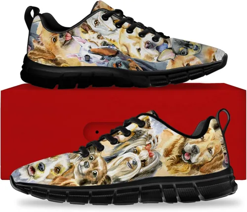 Vista 4 de Regalos para los amantes de los perros para mujeres y hombres, correr, caminar, tenis, tenis cómodos, zapatos deportivos, regalos para él y ella